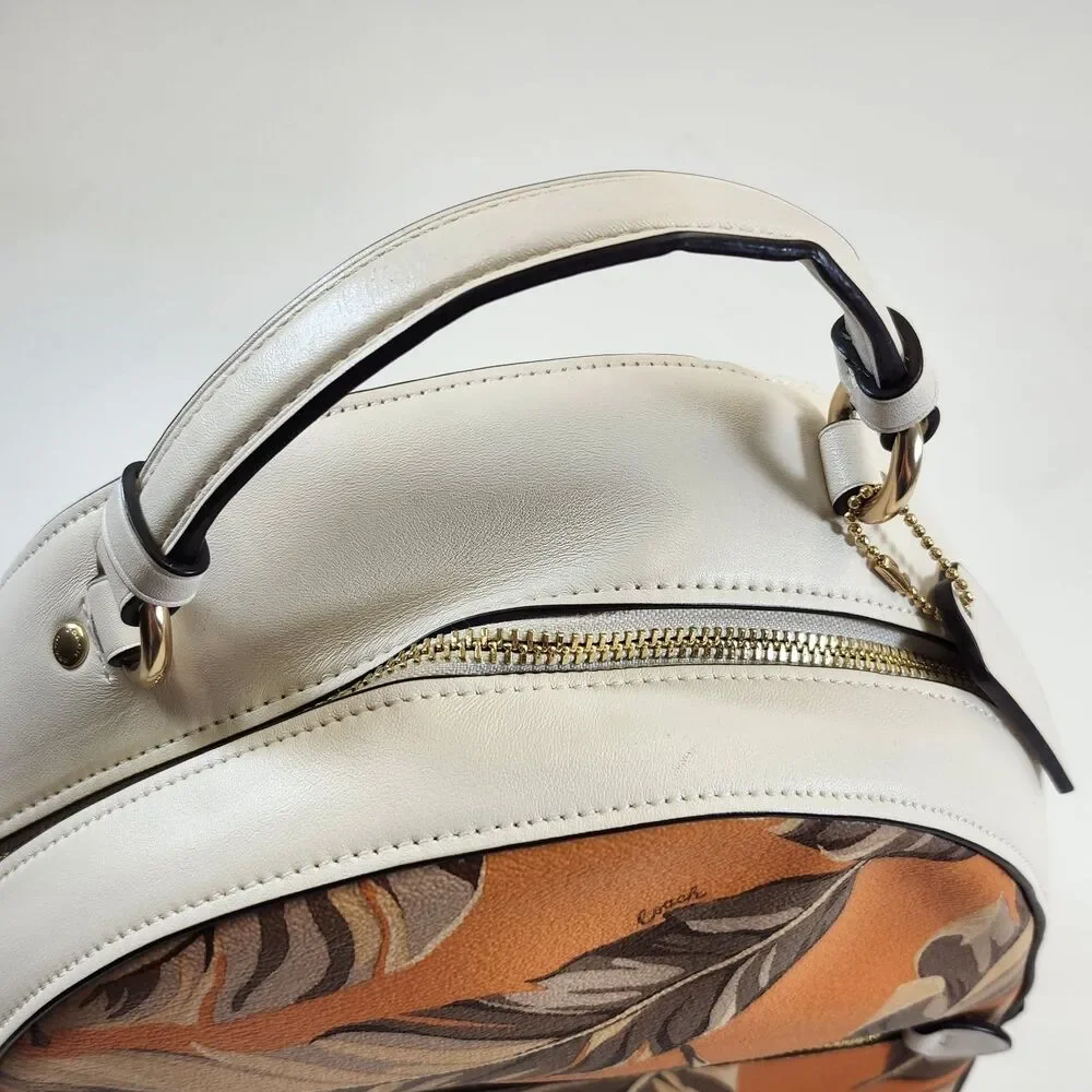 Coach 3962 Jordyn Backpack Banana Leaves Redwood Sunbeam Multi Orange Bag Purse